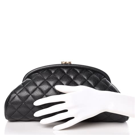 chanel black caviar clutch wirth sequence|Chanel Caviar Quilted Timeless Clutch Black .